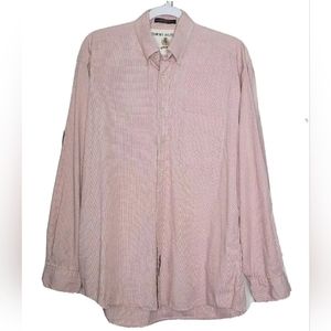 Vintage Tommy Hilfiger Mens Button Down Pink Check Shirt Size L